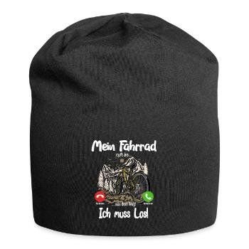 Mein Fahrrad ruft an... aus dem Weg, ich muss los! - Jersey-Beanie - Schwarz - Vorne
