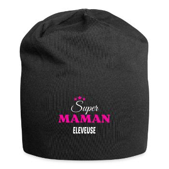 Super maman eleveuse citation - Bonnet en jersey - noir - Devant