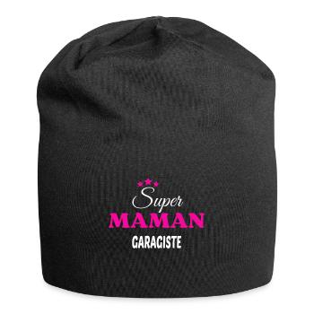 Super maman garagiste citation - Bonnet en jersey - noir - Devant