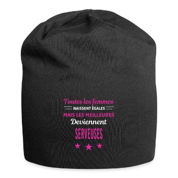 femmes naissent les meilleurs serveuses - Bonnet en jersey - noir - Devant