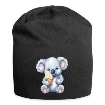 Süßer Comic Koala mit Vanille Softeis - Jersey-Beanie - Schwarz - Vorne