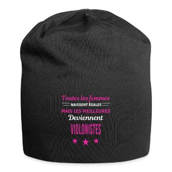 femmes naissent les meilleurs violonistes - Bonnet en jersey - noir - Devant