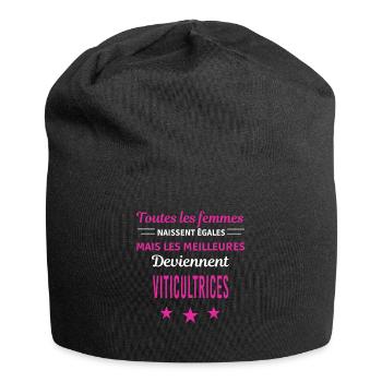 femmes naissent les meilleurs viticultrices - Bonnet en jersey - noir - Devant