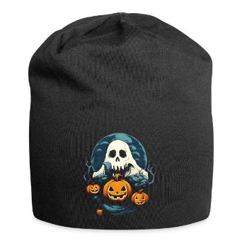 Ghost, Ghost, Moon, Pumpkin, Halloween, Costume - Jersey Beanie - black - Front