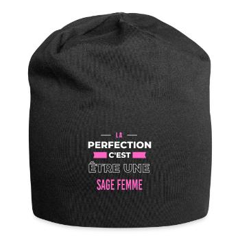 La perfection, c'est être une sage femme - Bonnet en jersey - noir - Devant