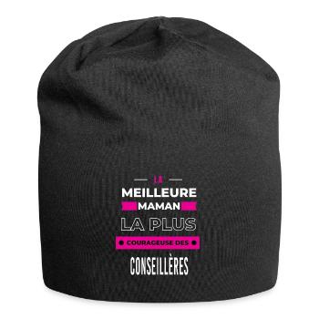 Le meilleur maman plus courageuse des conseillères - Bonnet en jersey - noir - Devant