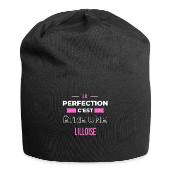 La perfection, c'est être une Lilloise - Bonnet en jersey - noir - Devant