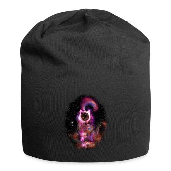 Das Schwarze Loch, bekannt als deine Katze - Jersey-Beanie - Schwarz - Vorne