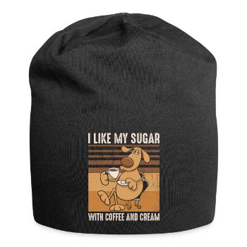 i like my sugar with coffee and cream- kaffee - Jersey Beanie - black - Front