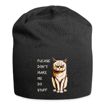 PLEASE DON'T MAKE ME DO STUFF, ADOLESCENT CAT - Jersey Beanie - black - Front