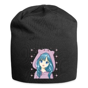 Manga Otaku Japanischer Anime - Jersey-Beanie - Schwarz - Vorne