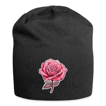 Rose rose - Bonnet en jersey - noir - Devant
