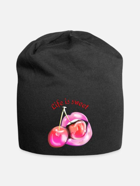 Life is Sweet - Jersey-Beanie - Schwarz