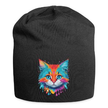 Chat mignon - Bonnet en jersey - noir - Devant