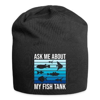 Lustiger Aquarienliebhaber sagt Zitat des Aquarienbesitzers - Jersey-Beanie - Schwarz - Vorne