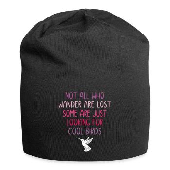 Nicht alle, die wandern, sind verloren - Vögel - Jersey-Beanie - Schwarz - Vorne