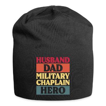 Mari, Papa, Militaire, Aumônier, Héros, Spirituel - Bonnet en jersey - noir - Devant