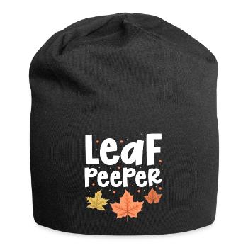 Leaf Peeper Peeping Autumn Fall Season Leaves - Jersey-Beanie - Schwarz - Vorne