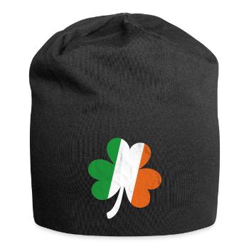 Shamrock drapeau irlandais - Bonnet en jersey - noir - Devant