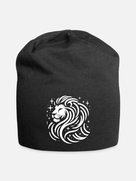 Sternzeichen Löwe - Jersey-Beanie - Schwarz