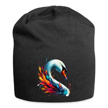 Schwan - Jersey-Beanie - Schwarz - Vorne