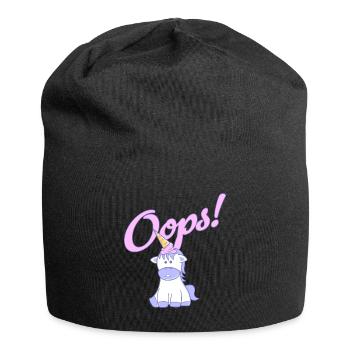 Unicorn Oops! - Jersey Beanie - black - Front