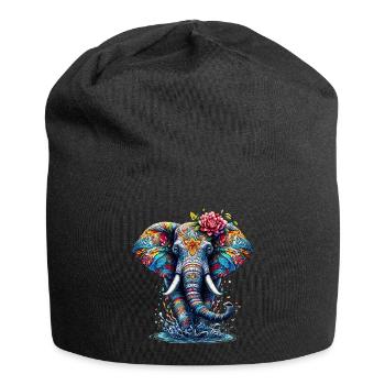 Éléphant - Bonnet en jersey - noir - Devant