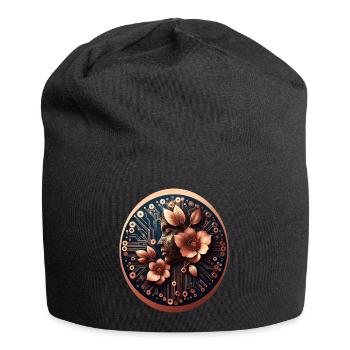 Bio Technologie KI Design Blumen - Jersey-Beanie - Schwarz - Vorne