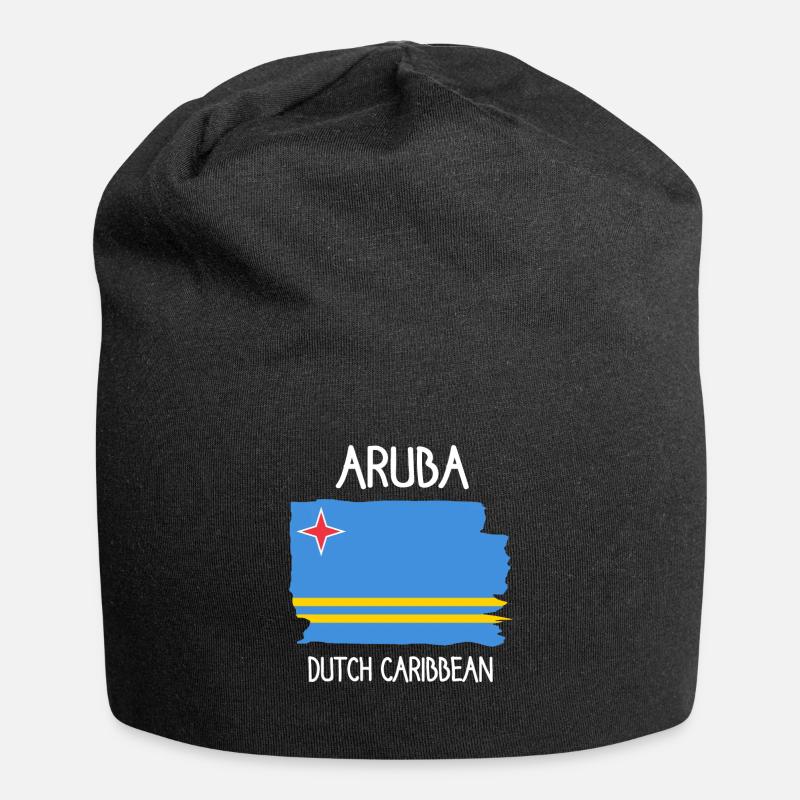 Aruba Flagge - Dutch Caribbean - Karibik - Jersey-Beanie - Schwarz