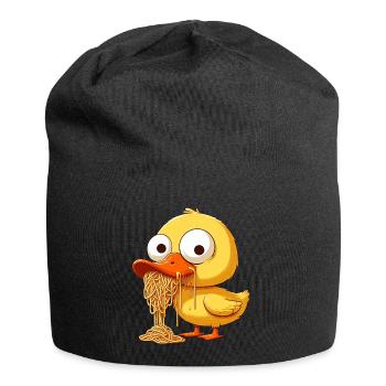 Cute Duck Clumsy Spaghetti Lover - Jersey Beanie - black - Front