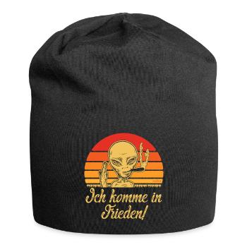 Alien "Ich komme in Frieden" - Jersey-Beanie - Schwarz - Vorne