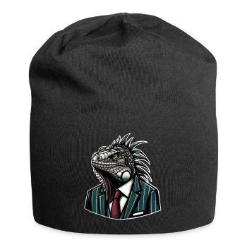Leguan Im Anzug - Jersey-Beanie - Schwarz - Vorne