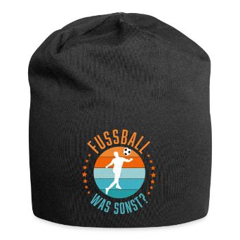 Fußball, was sonst - Jersey-Beanie - Schwarz - Vorne