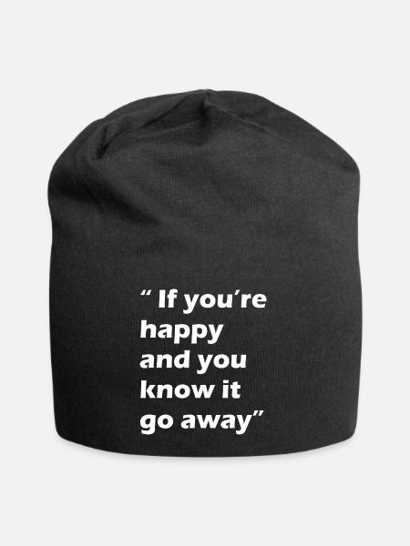 Lustiger Spruch - Jersey-Beanie - Schwarz