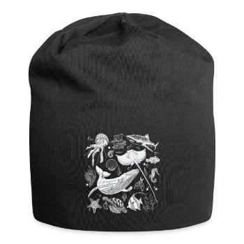 Vintage Tattoo Sea Animal, Retro Ocean Nature - Jersey Beanie - black - Front