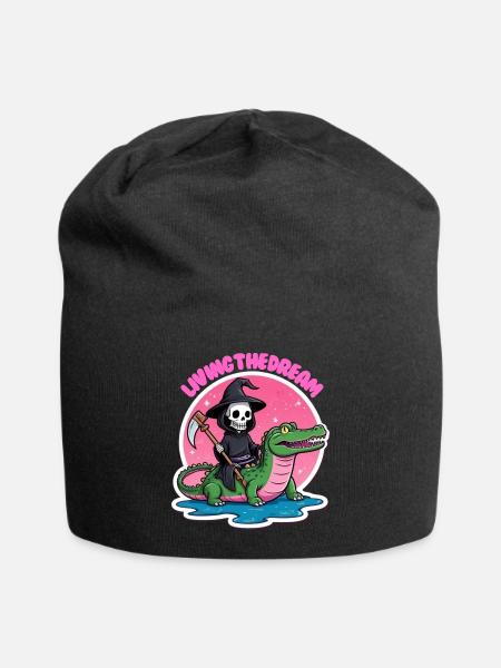 Den Traum leben - Jersey-Beanie - Schwarz