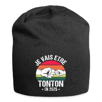 Je vais être tonton en 2025 cadeau naissance 2025 - Bonnet en jersey - noir - Devant