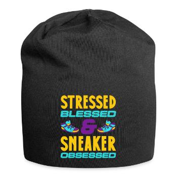 Un design obsédé par les baskets - Bonnet en jersey - noir - Devant