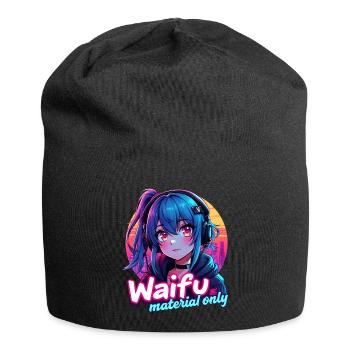 WAIFU MATERIAL ONLY - VAPORWAVE GAMERGIRL - Jersey Beanie - black - Front