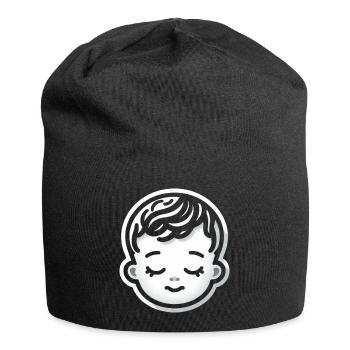 Baby Kopf Schlaf - Jersey-Beanie - Schwarz - Vorne
