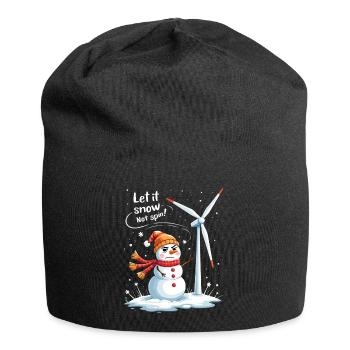 Stopp Windräder - Lasst es schneien, nicht drehen - Jersey-Beanie - Schwarz - Vorne