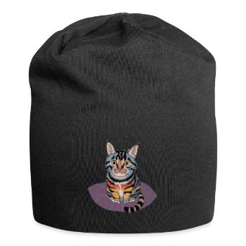 Katze Heavyweight Oversized - Jersey-Beanie - Schwarz - Vorne