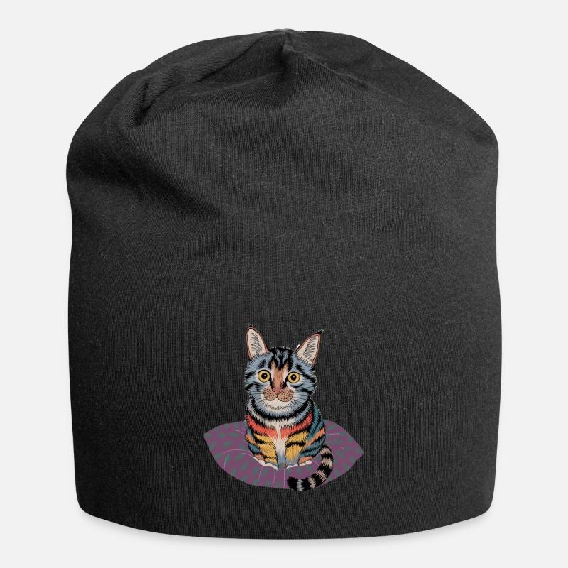 Cat Heavyweight Oversized - Jersey Beanie - black