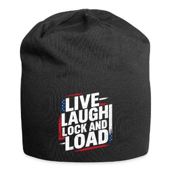 Power für Frauen – "Live Laugh Lock And Load" - Jersey-Beanie - Schwarz - Vorne