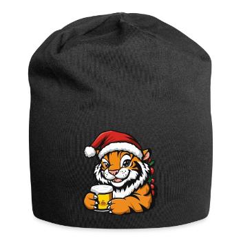 Tiger Weihnachten Bier Lustig - Jersey-Beanie - Schwarz - Vorne
