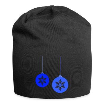 Weihnachtskugeln Stern frost - Jersey-Beanie - Schwarz - Vorne