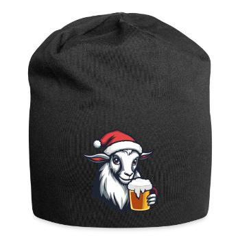 Bergziege Weihnachten Bier Lustig - Jersey-Beanie - Schwarz - Vorne
