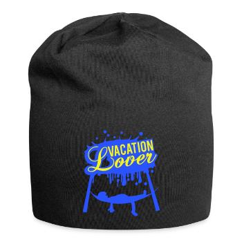 Amoureux des vacances graffiti hamac dormir dire - Bonnet en jersey - noir - Devant
