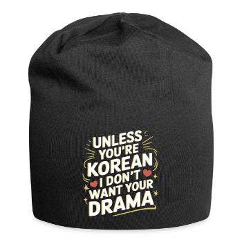 Déclaration amusante pour les amateurs de K-pop - Bonnet en jersey - noir - Devant