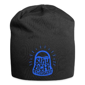 Blaulichtflüssigkeit - Blaulicht Symbol - Jersey-Beanie - Schwarz - Vorne